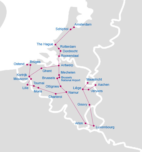 Belgium Map Intercity En 